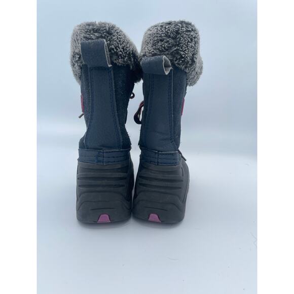 Girls Totes Jessica Winter Snow Boots Sz 1 Pink Waterproof Rubber Faux Fur Lined - Picture 6 of 8
